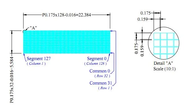 0.91 Inch Blue OLED with 128*32 Dots and SSD1306 Driver IC