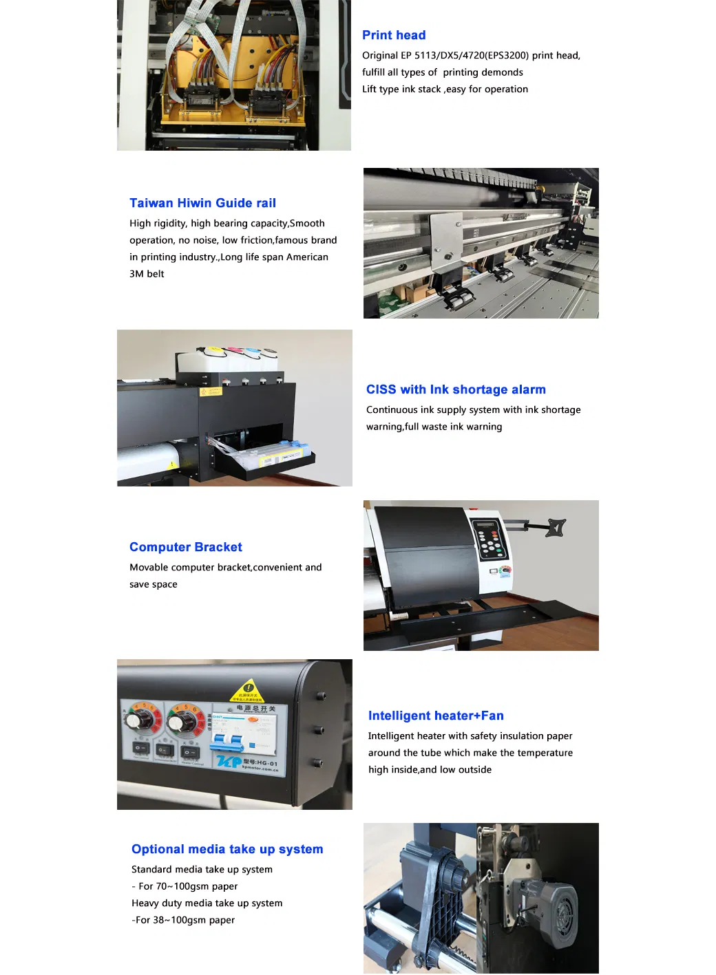 1.8m Good Large Format T Shirt Sublimation Printer with 5113 Head