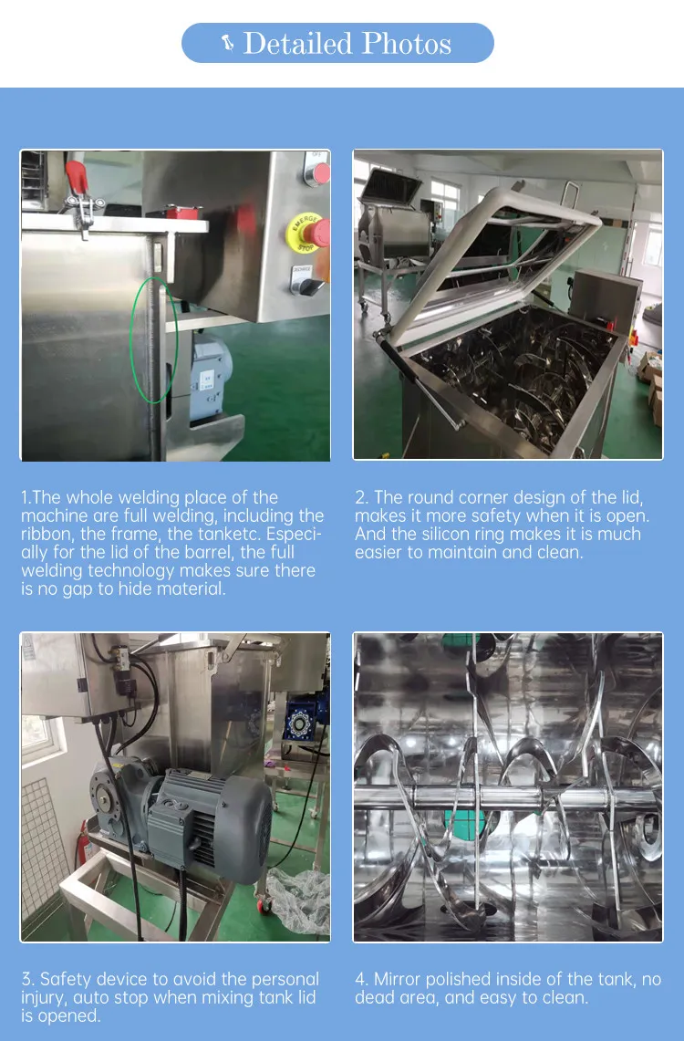 500L Good Quality Small Powder Ribbon Mixer Machine for Food Blender