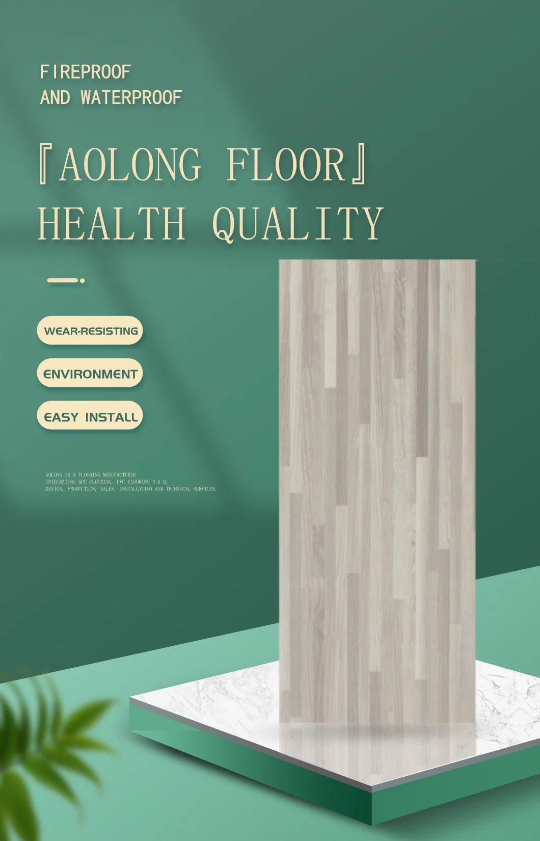Anti-Scratch Interlocking Vinyl PVC Spc Flooring