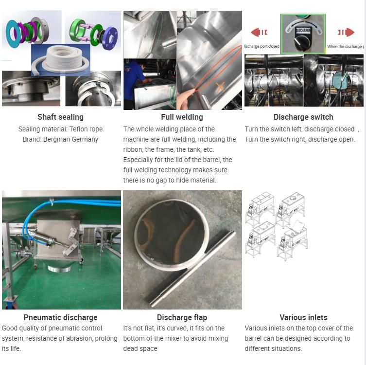 China Wholesale Ribbon Blender Dry Powder for Food Industry