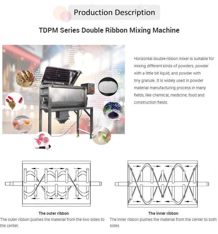 China Wholesale Ribbon Blender Dry Powder for Food Industry