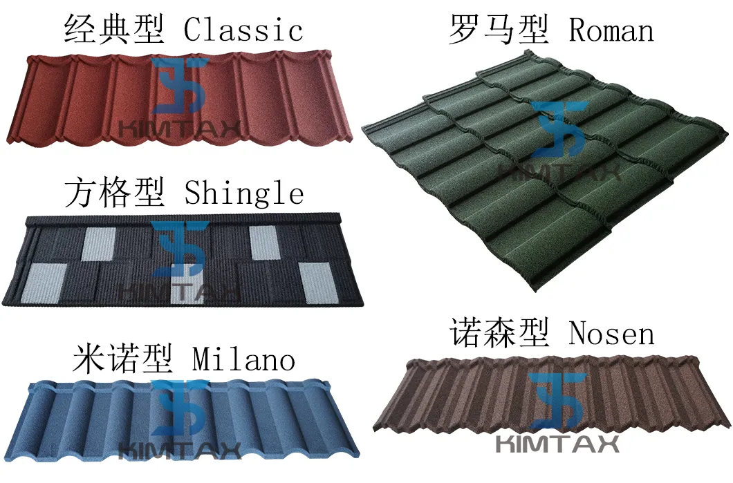 Durable Galvanized Stone Coated Metal Roman Roofing Tiles