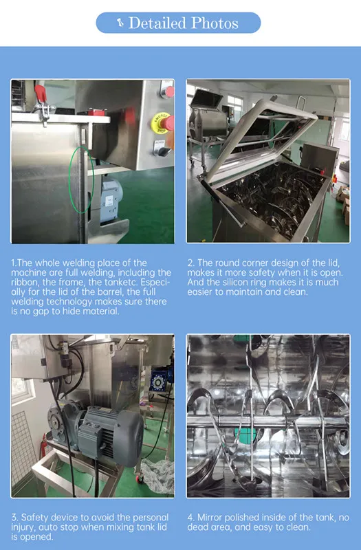 High Speed Horizontal Double Ribbon Blender Machine for Powder/ Granule