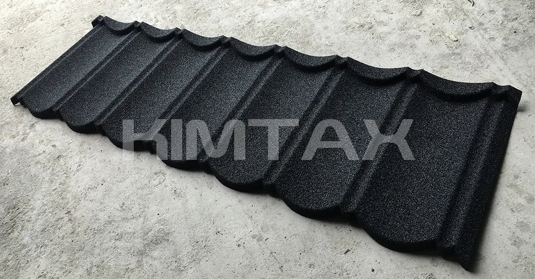 Stylish Forest Green Blue Milano Shape Glazed Corrugated Stone Metal Roof Tiles